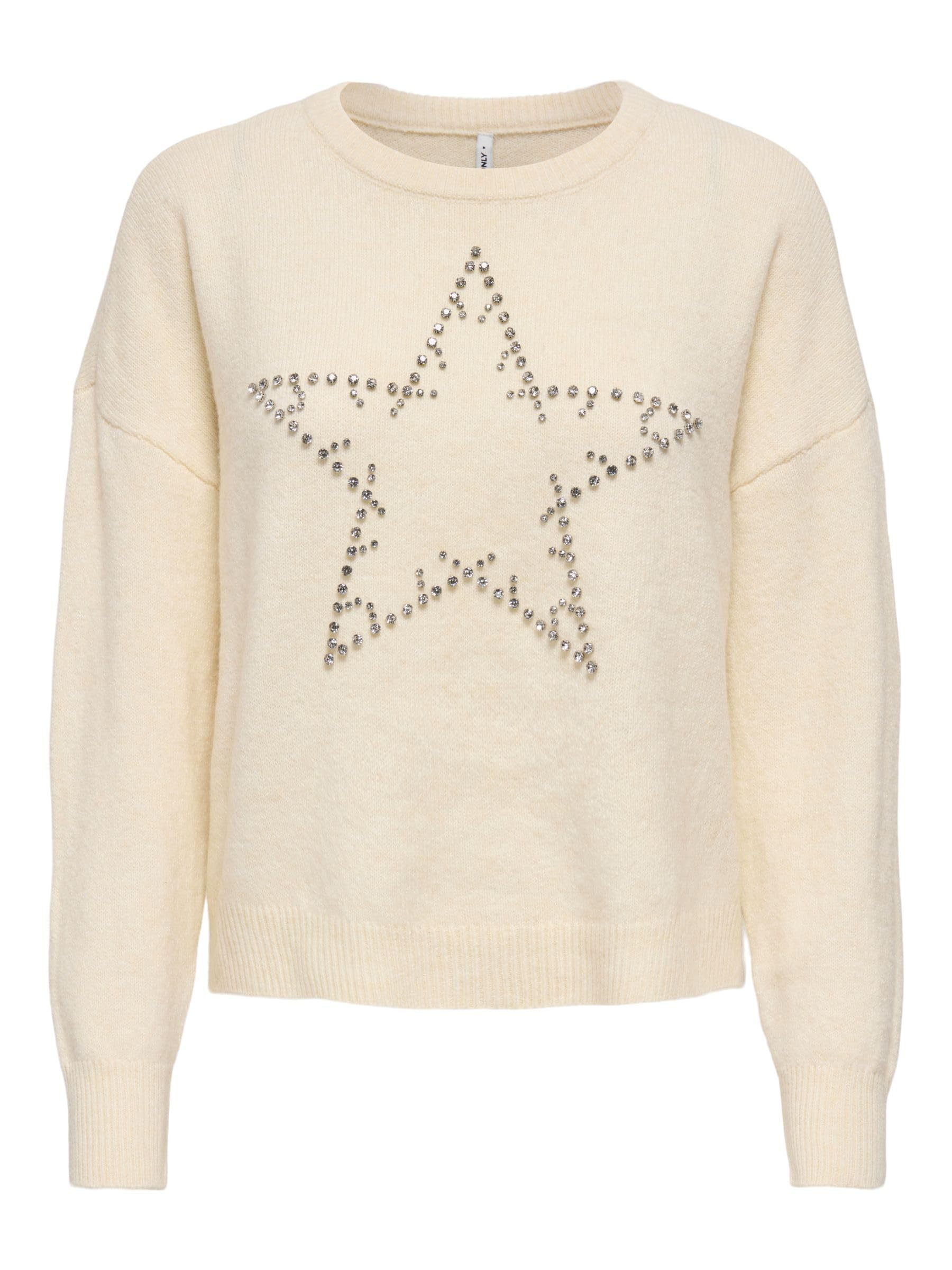 ONLY Onlrenata LS O-Neck Bling Knt Onlrenata LS O-Neck Bling Knt Mujer (Pack de 1)
