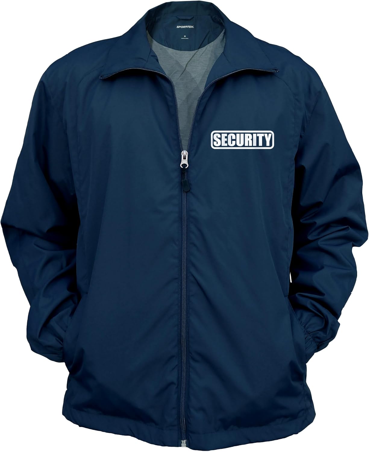 Smart People Clothing Security Zipped up Windbreaker with Reflective Decorations Front and Back