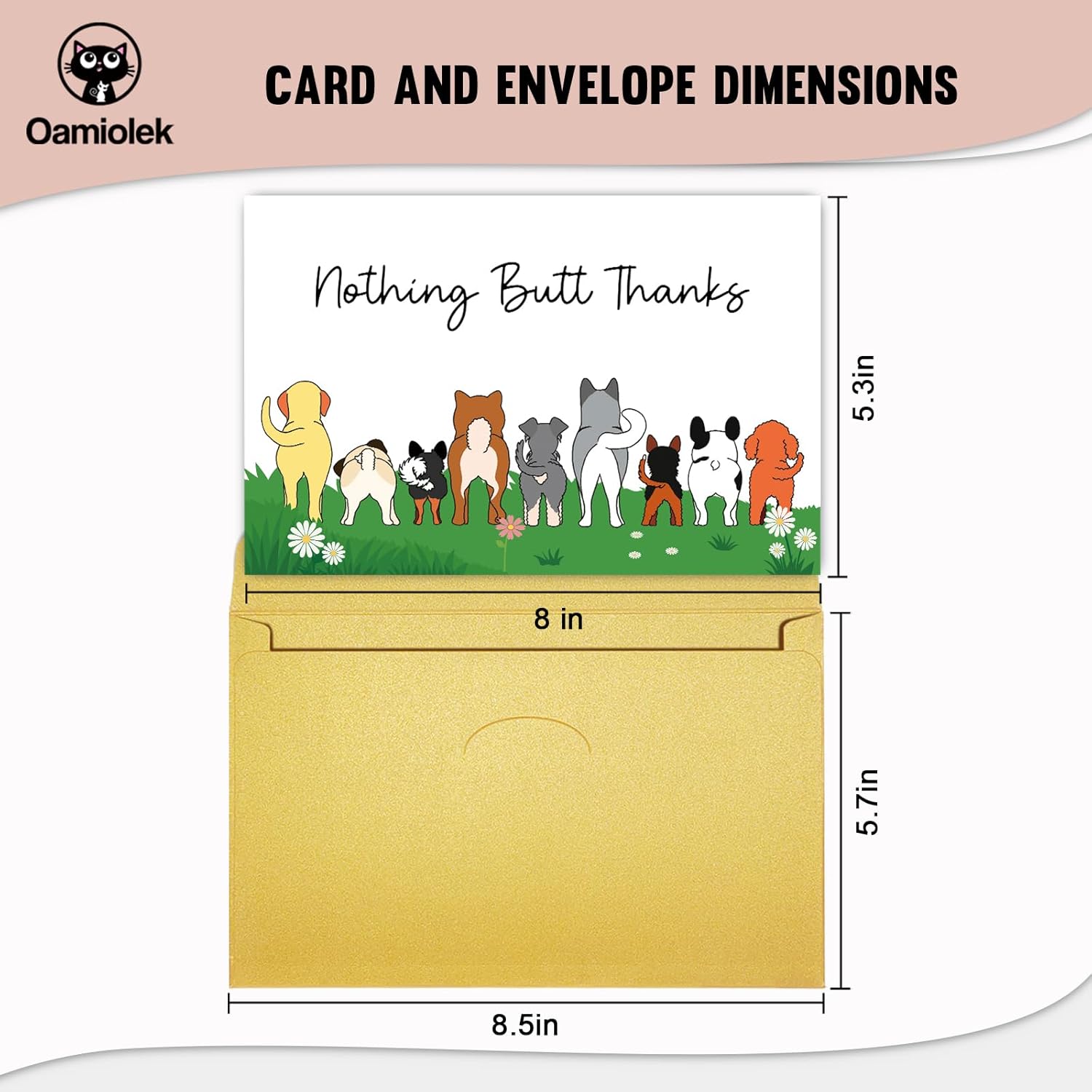 Funny Dog Thank You Card for Dog Owner, Cute Dog Appreciation Card for Him Her, Humor Dog Thanks Card for Friend Boss Nurse Teacher, Nothing Butt Thanks Card - Image 2