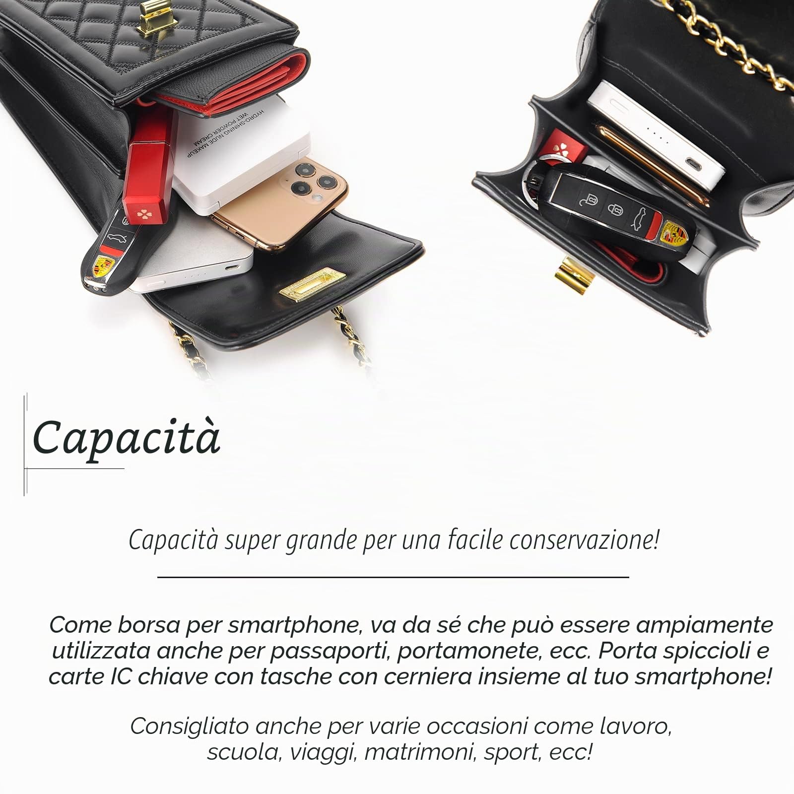 FSD.WG Borsa a tracolla per telefono cellulare da donna con borsa a tracolla mini borsa a tracolla,Large