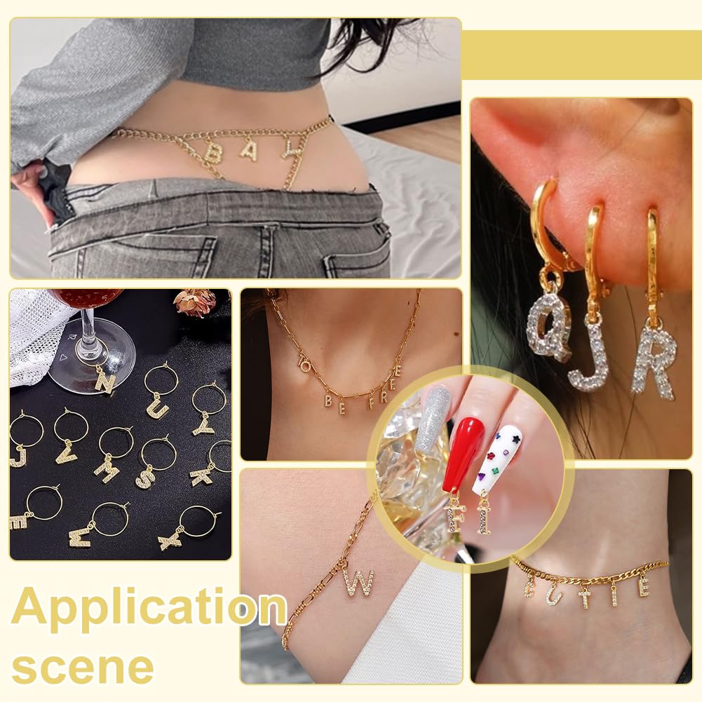 PH PandaHall 26pz Ciondoli con Lettere Alfabeto con Strass per La Creazione di Gioielli Bracciali Collane Orecchini Fai Da Te