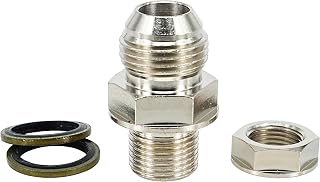 10AN Pipe Fuel Fitting Adapter, Turbo Oil Pan/Oil Return Drain Plug Adapter Bung Fitting M18X1.5 with Nut and 2PCS Washers Replace 31504301010