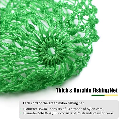 Miniatura 6 de Dovesun Red de pesca Red de aterrizaje de peces, red de repuesto plegable para pesca de agua dulce y salada, red de repuesto verde/negro, 2
