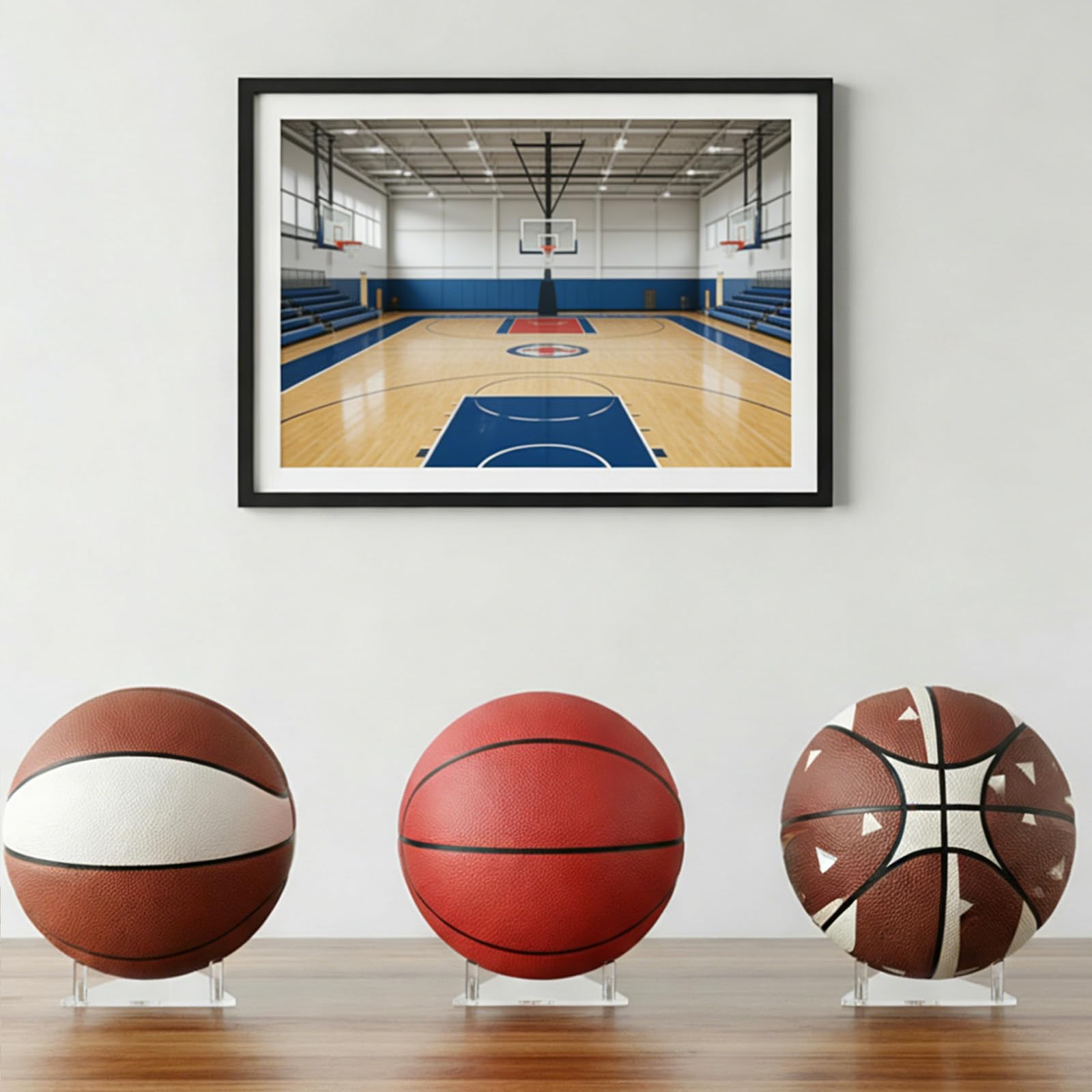 Soporte para pelotas acrílico transparente para voleibol