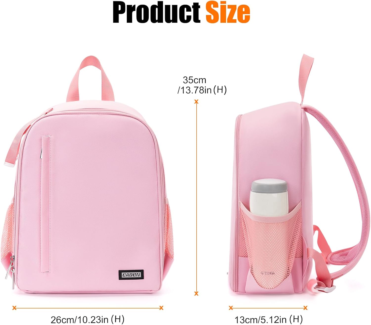 CADeN Camera Backpack Bag Professional for DSLR/SLR Mirrorless Camera Waterproof, Camera Case Compatible for Sony Canon Nikon Camera and Lens Tripod Accessories (Small, Pink) - Image 6