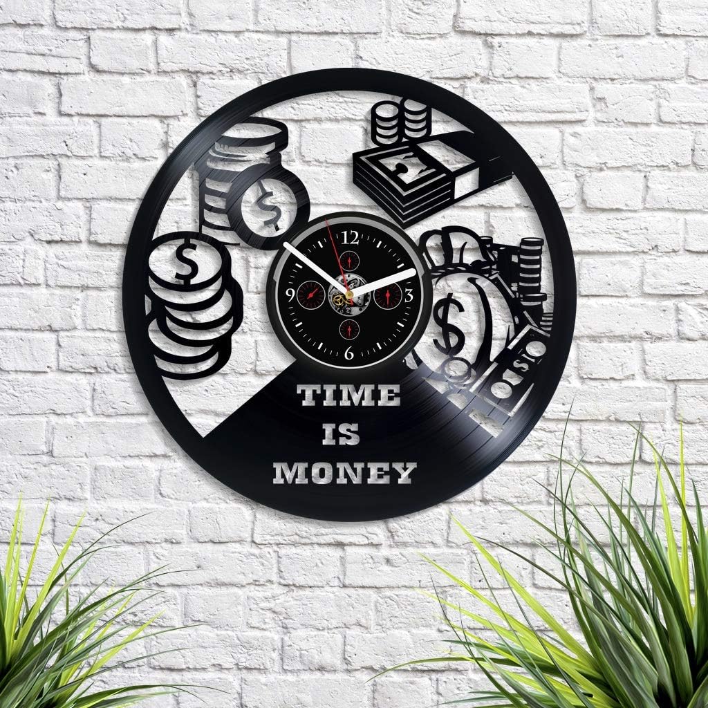 Vintage Analog Wall Clock, 12 Inch, Cash Theme, Large Shekels Art, Birthday Gift