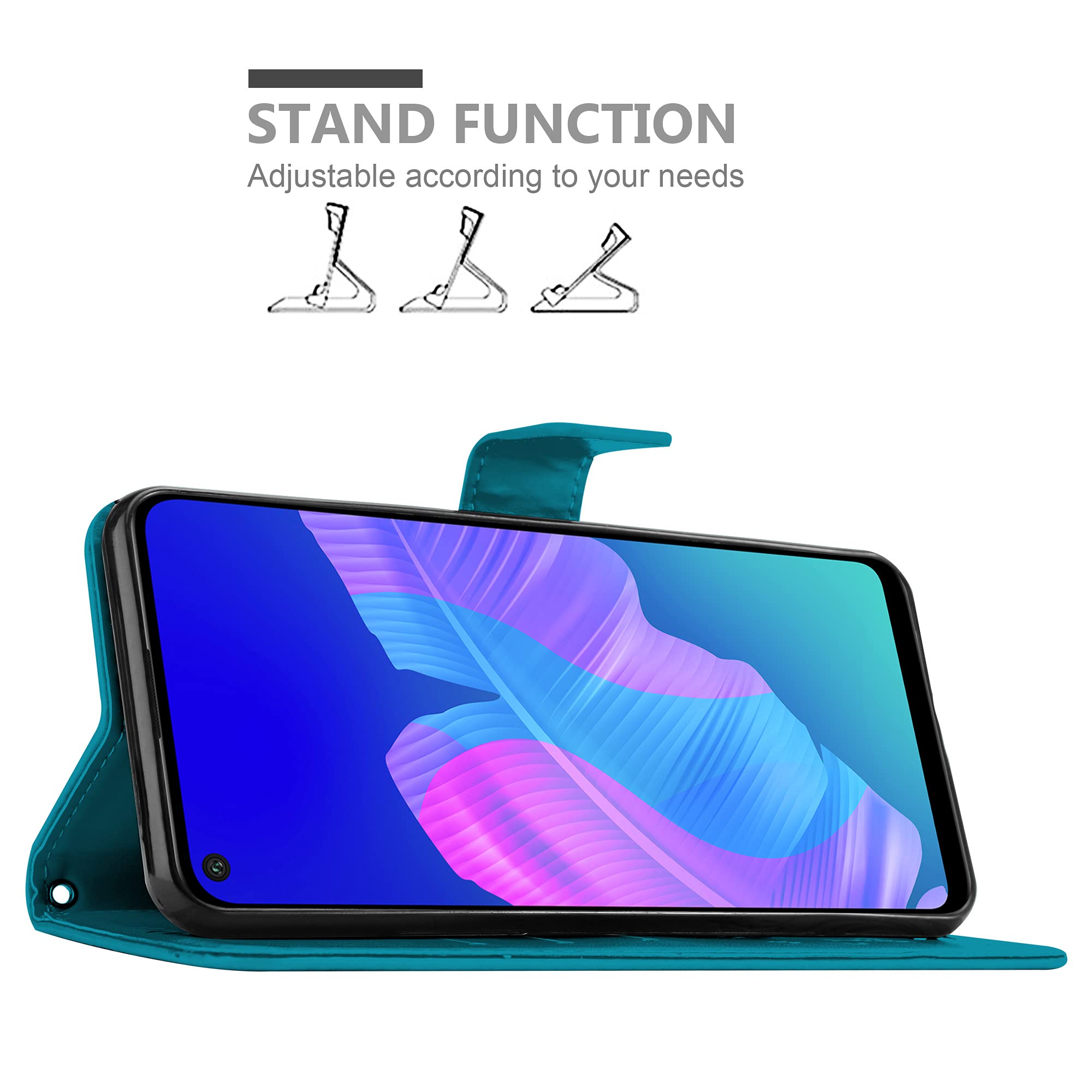 Cadorabo Custodia Libro Per Huawei P40 Lite Lilla Scuro Fiore: Con Portafoglio, Chiusura Magnetica E Stand - 2