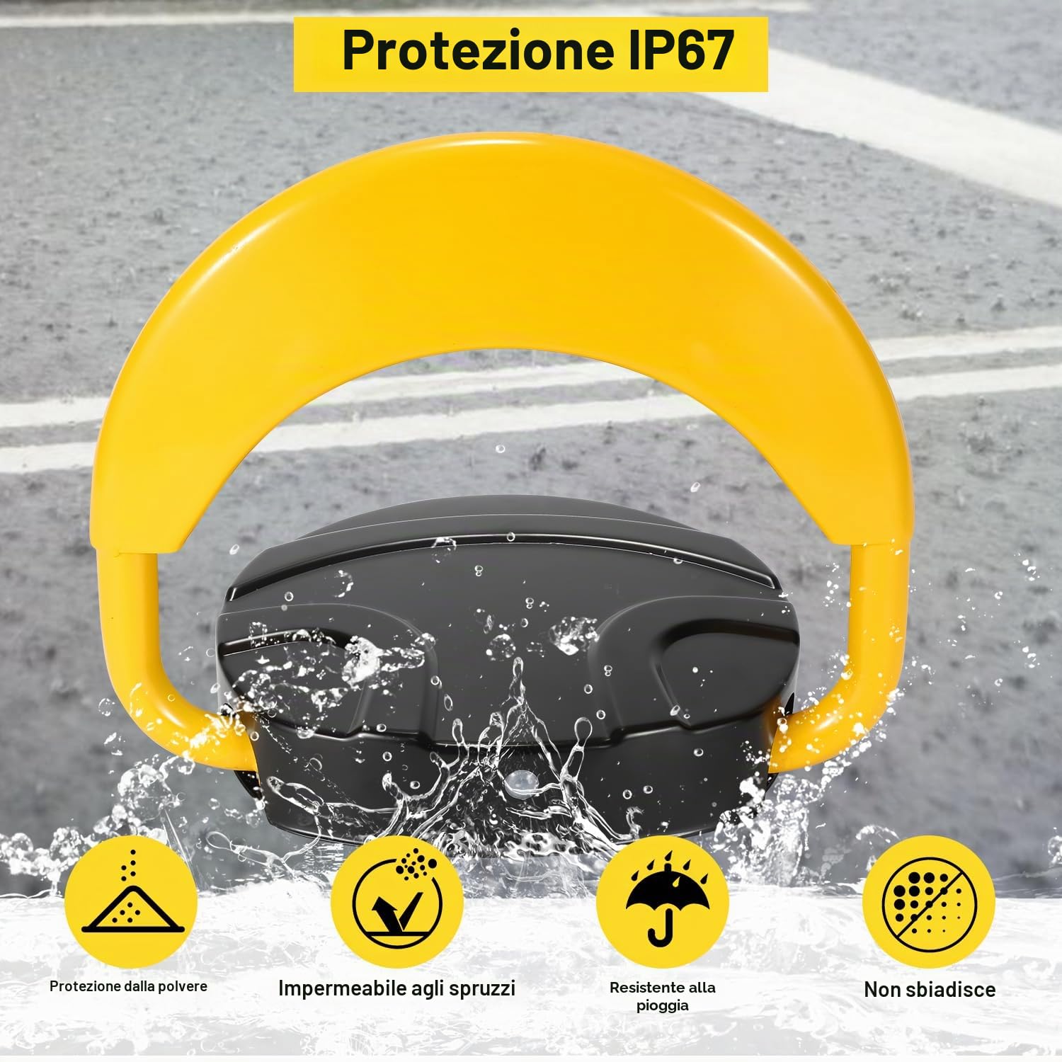 Bloccaggio automatico del parcheggio con telecomando, con funzioni di allarme, palo di parcheggio telecomandato anti-collisione a 180°, palo pieghevole anti-collisione con lucchetto per
