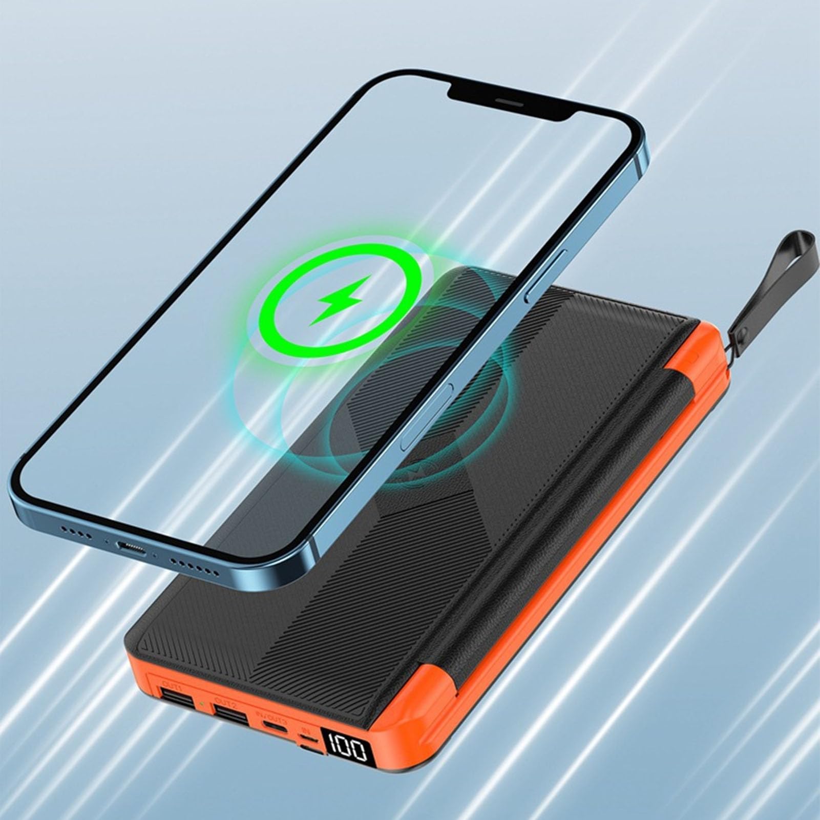 Caricabatterie Solare USB C da Esterno 10000mAh Power Bank con