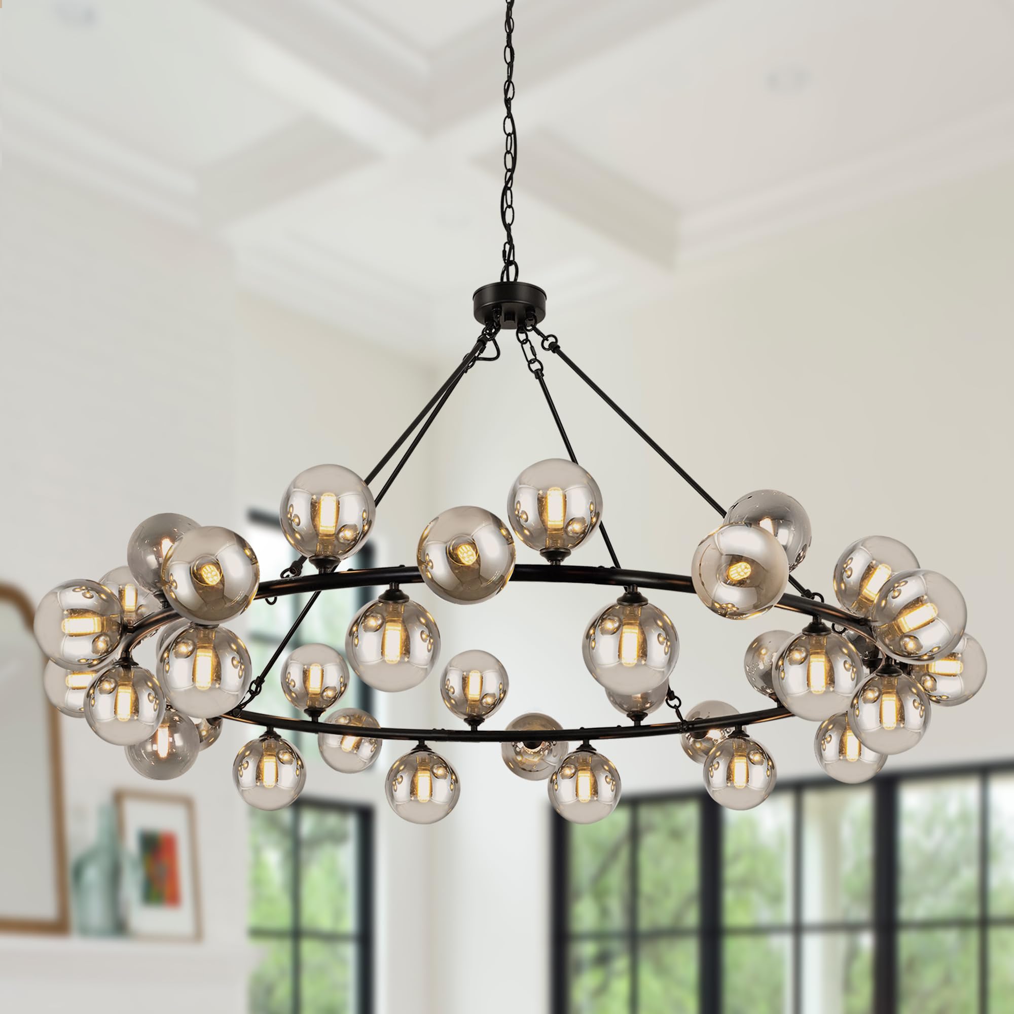 Photo 1 of High Ceiling Chandelier for Dining room Oversized 60'' Living Room Lighting