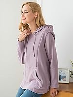 Vista 16 de Bearsland - Sudadera de lactancia y maternidad para mujer, con bolsillos y capucha Gris
