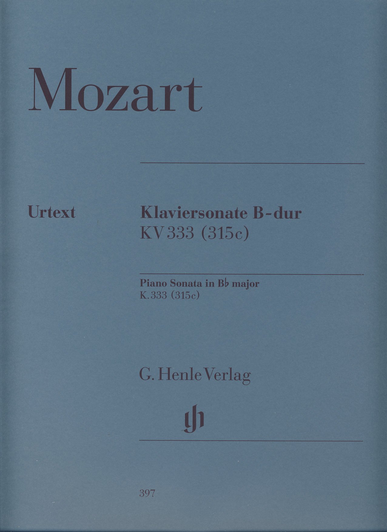 Piano Sonata B flat major KV 333 (315c) - piano - (HN 397)