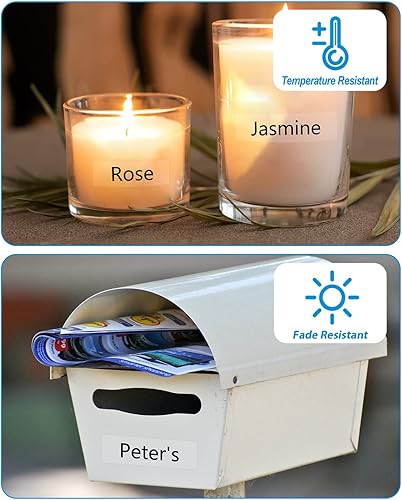 Miniatura 9 de Weemay Paquete de 3 cintas de etiquetas TZe-131 de 0.472 in 0.47 transparentes laminadas TZe compatibles con Brother P-Touch negro sobre etiquetado