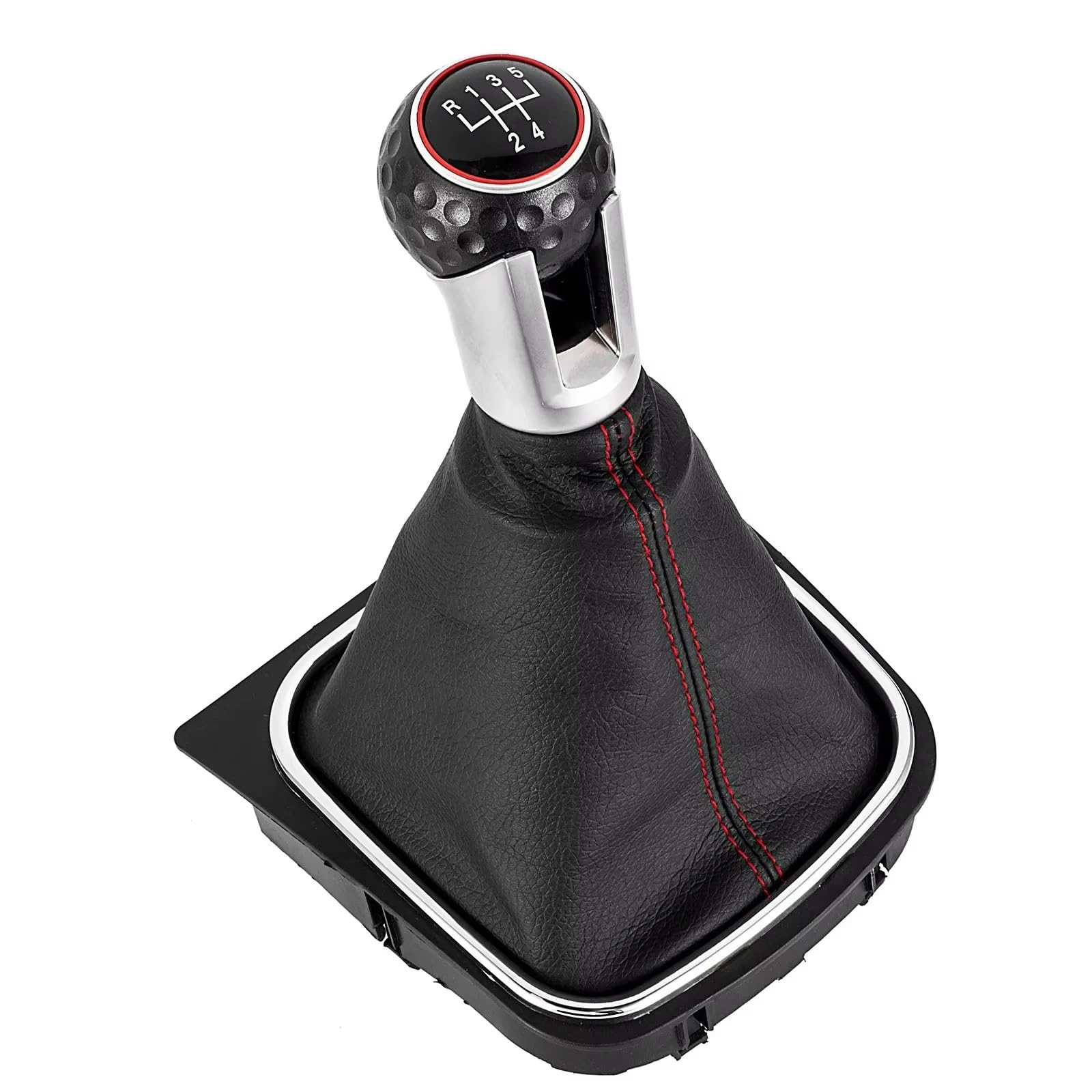 Cpddngzmkk 5 Speed Gear Shift Knob Lever Gear Shift Knob For Golf 5 Mk5 R32 Gtd Gti 6 Mk6 R20 2004-2013 Car Stick Lever Shifter Handball With Gaiter Boot Cover