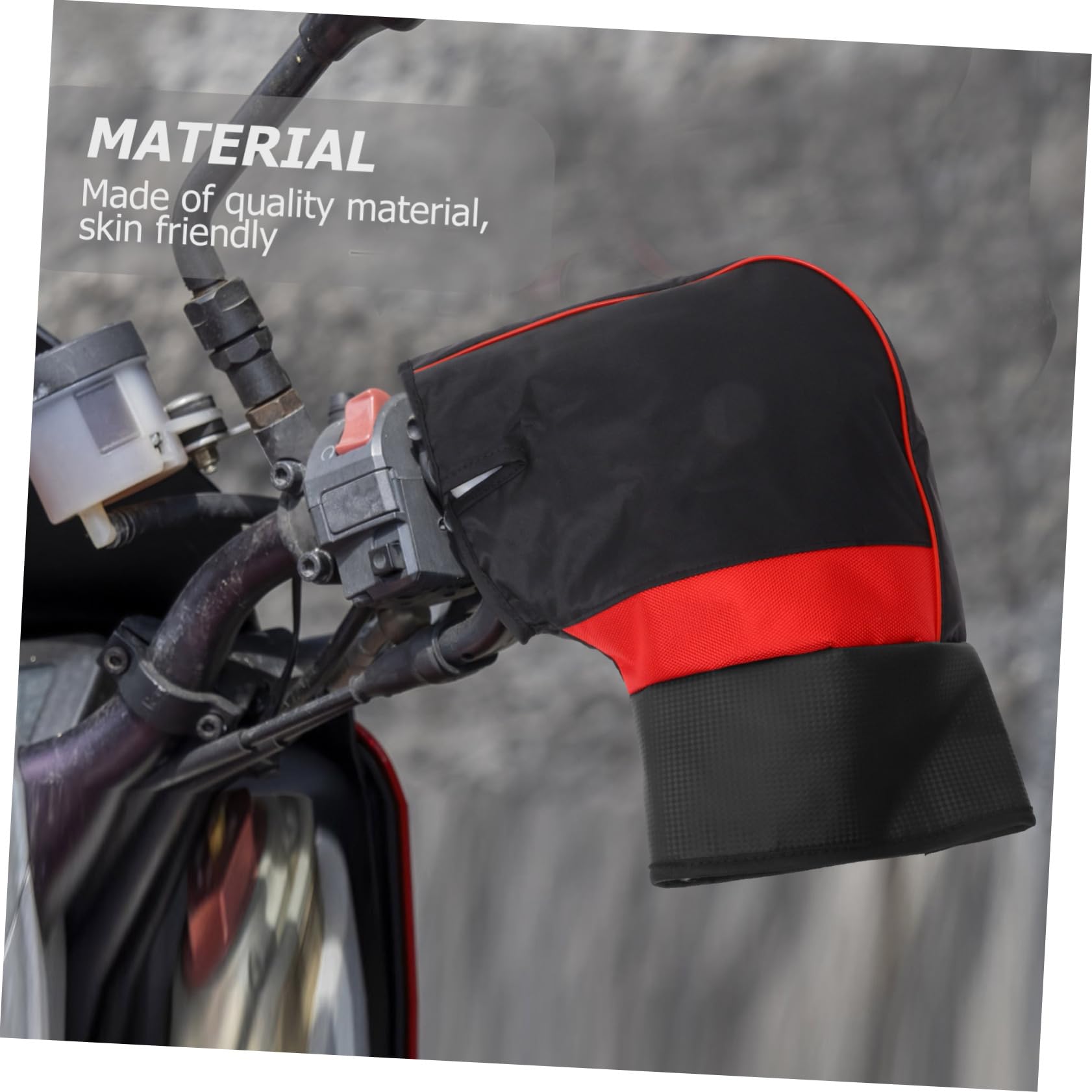 Guanti Manubrio Moto Invernali 1 Paio in Pelle Pu Nero | Peluche Interno, Coulisse, Facile da Rimuovere, Rainproof, per Scooter e Motorbike Colore Casuale