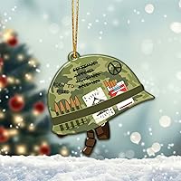 Vista 7 de Adorno de Navidad de veterano para árbol de Navidad, plano 2D (no adorno 3D), regalos para soldado veterano, fuerzas armadas, miembros del ejército