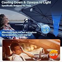 Vista 2 de Parasol para parabrisas de automóvil para Tesla modelo 3/Y, material de aislamiento a nanoescala mejorado 2023: protege el automóvil de los daños
