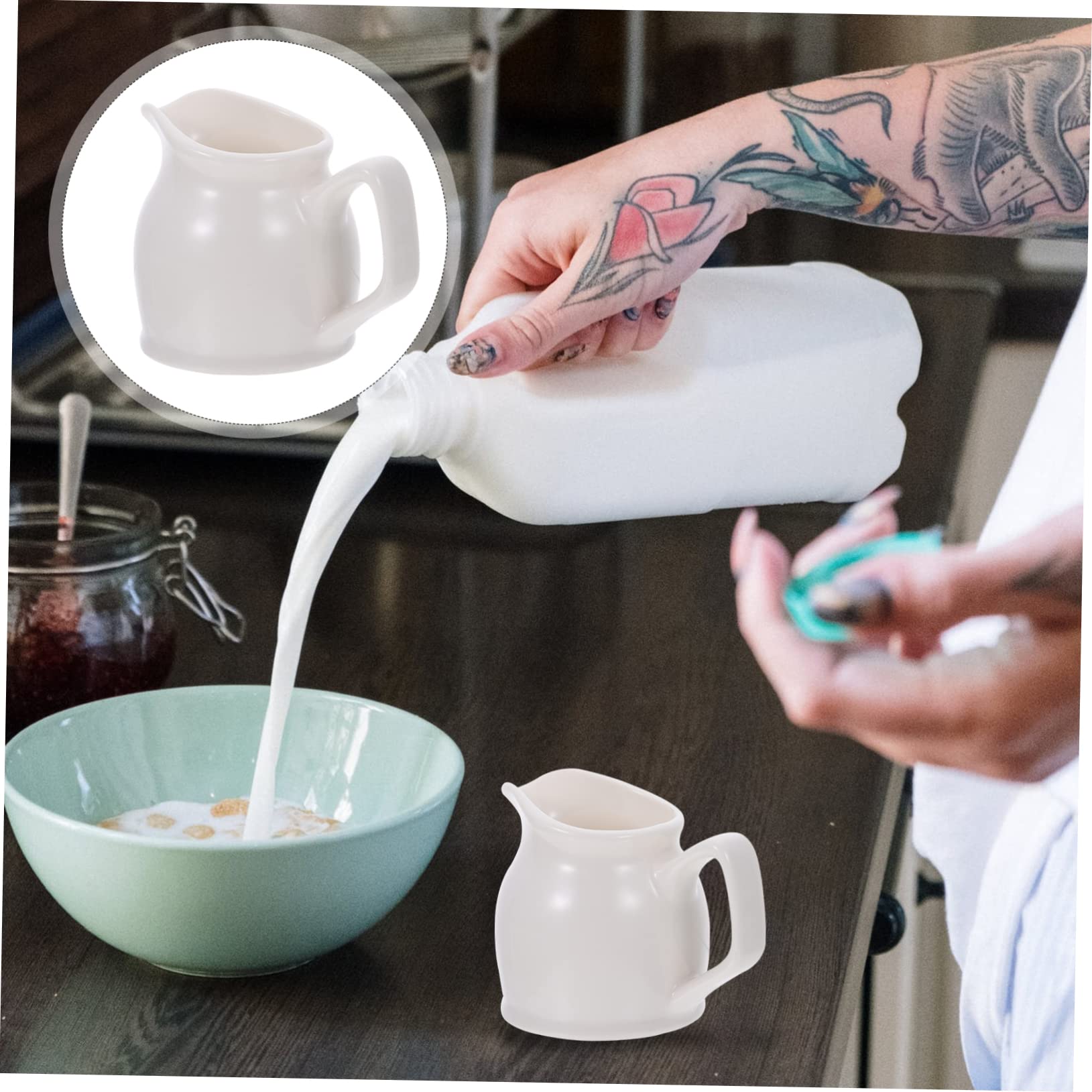 Alipis Strong Ceramic Milk Jug Multi-functional Sauce Cup Perfect for Coffee White