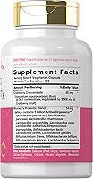 Vista 2 de Carlyle Probióticos Cranberry Plus para mujer 120 cápsulas con 14 cepas probióticas Vegetariano, sin OMG, suplemento sin gluten para ella