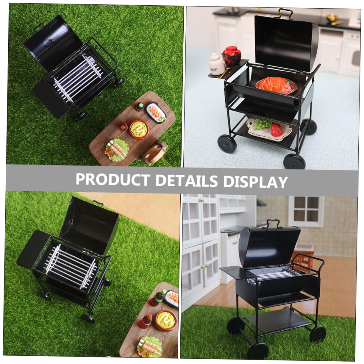 BESTonZON Mini Barbecue Jouet 1:12 - Accessoire Cuisine Maison De Poupée - Modèle Réaliste Pour Bricolage Et Décoration
