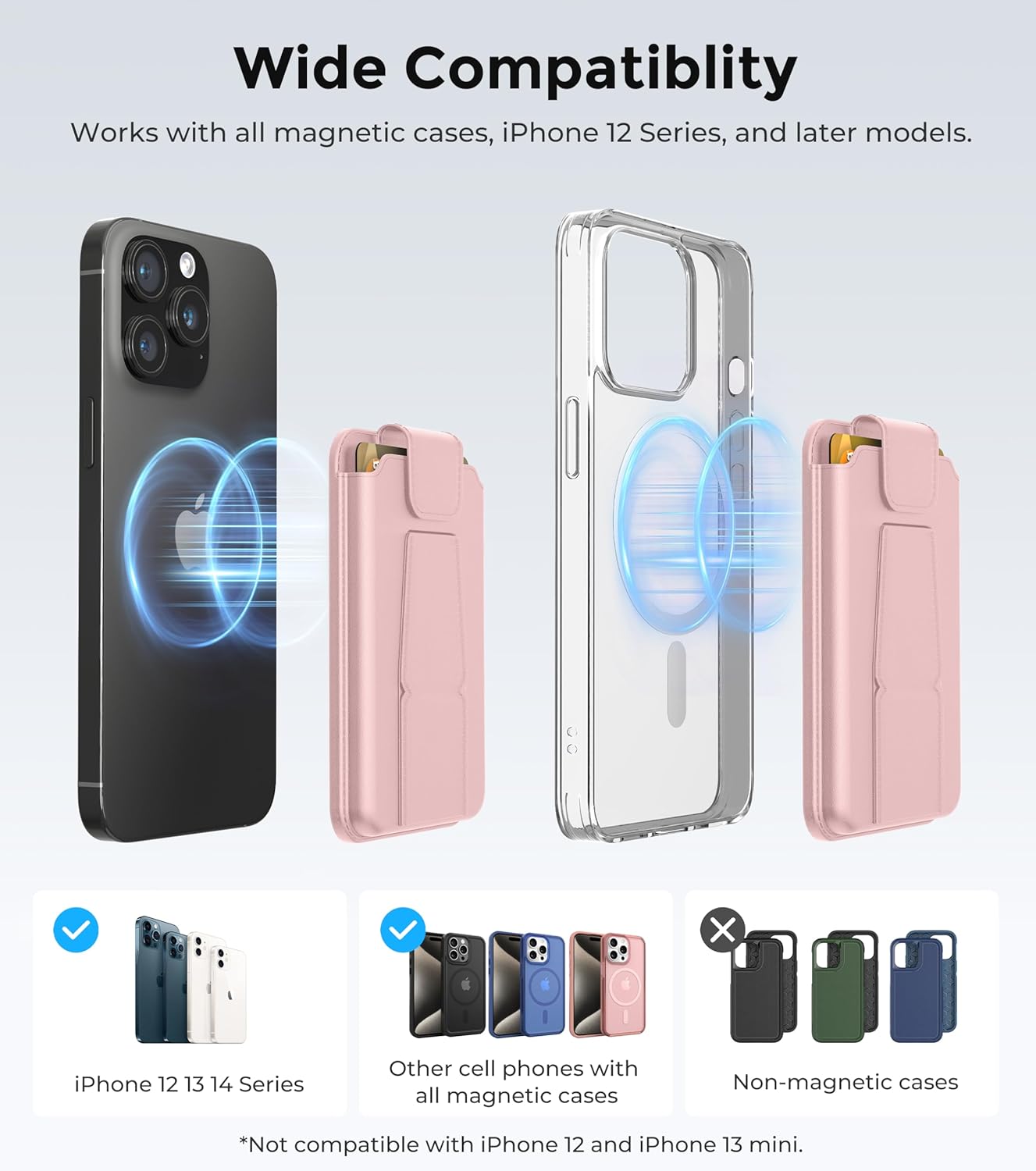 ArtsEvo Magnetic Wallet with Stand and Finger Loop, Up to 3,000g Magnet Strength, Compatible with iPhone Magnetic Wallet for iPhone 17/16/15/14/13/12 Series (Not for 13/12 Mini). Max 3 Card Holder - Image 6