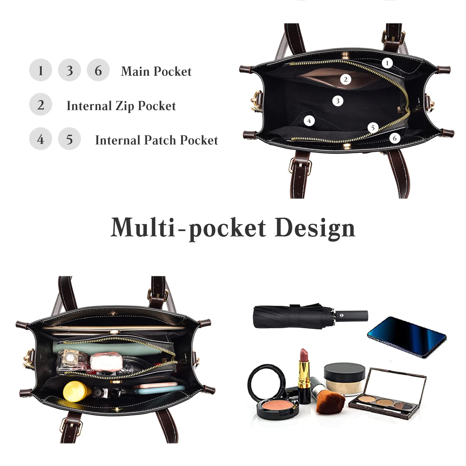 FANDARE Damska torebka tote górny uchwyt skóra PU torba na ramię crossbody torba kurierska