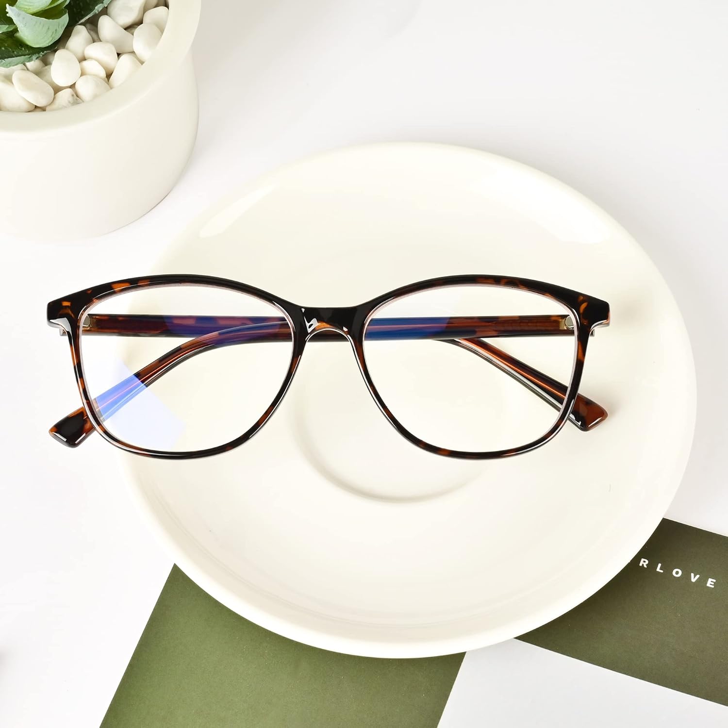 Madison Avenue Square Vintage TR90 Blue Light Blocking Reading Glasses for Women, Anti Eyestrain/Glare Computer Readers - Image 6