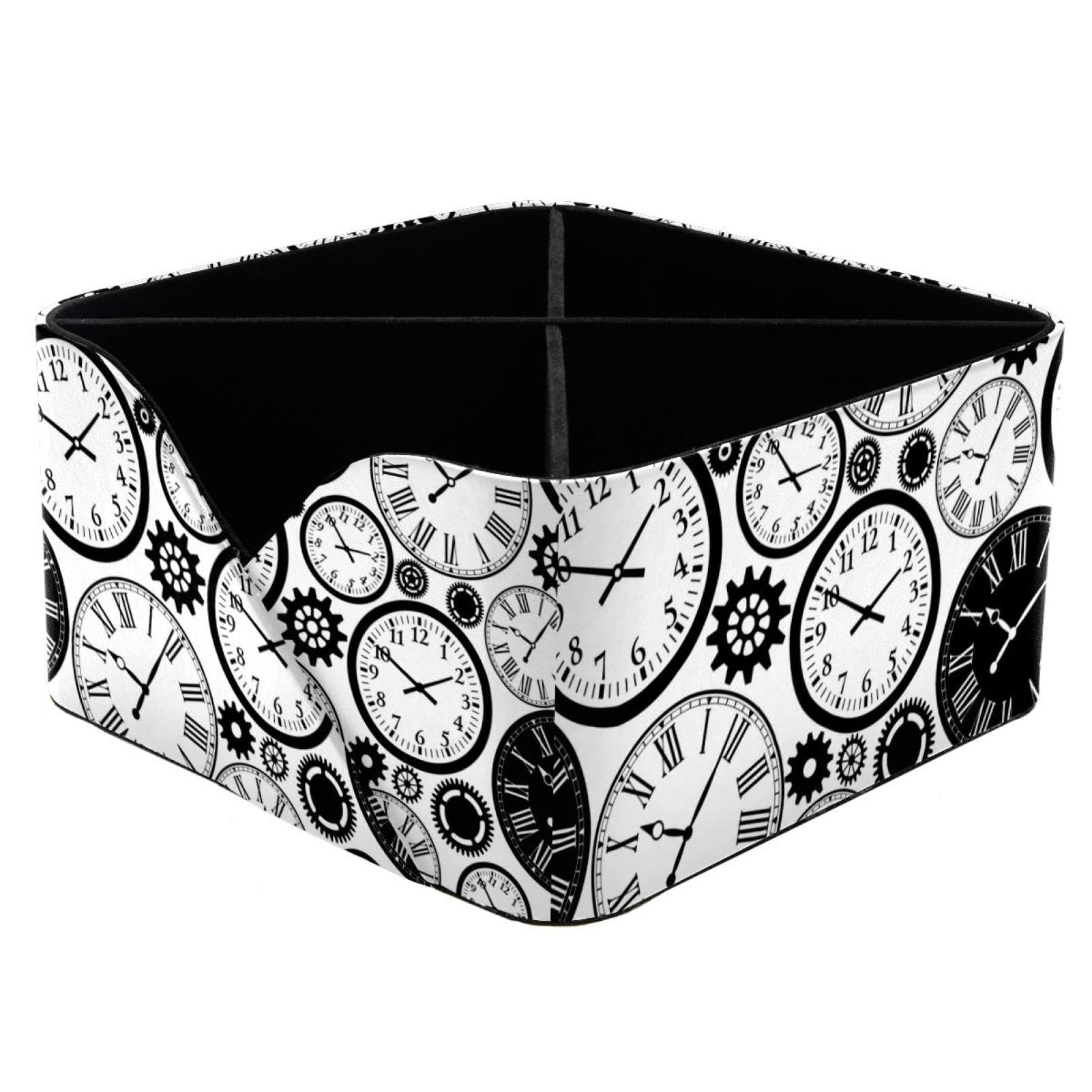 Organiseur de bureau noir et blanc avec porte-crayons et pot de rangement de table