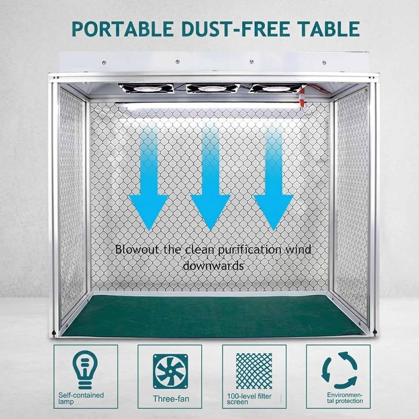Campana De Flujo Laminar Con Triple Ventilador, Campana De Flujo Laminar Vertical Con Filtro, Mesa De Trabajo Limpia Con Flujo De Aire Libre De Polvo, Área De Trabajo De 26x12x20 Pulgadas, Para