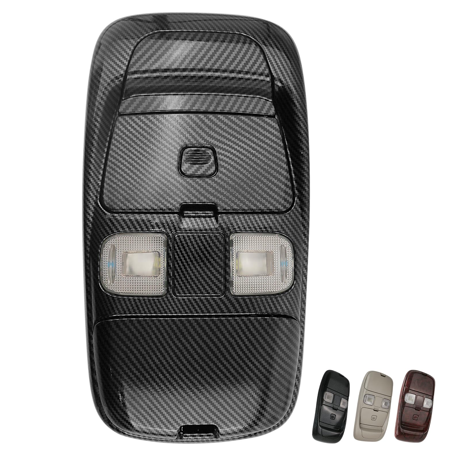 TQPONLY Overhead Console LED Dome Map Light Lamp,For Dodge Ram 1500 1999-2001, Ram 2500 3500 1999-2002 Truck Interior Cab Lights Storage Assembly (Carbon Fiber)