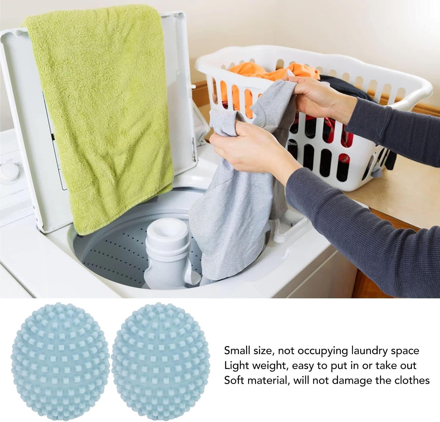 8pcs Washer Dryer Balls Laundry Washing Ball Reusable Prevent Tangling Stain Removal PVC Softener Ball for Washing Machine