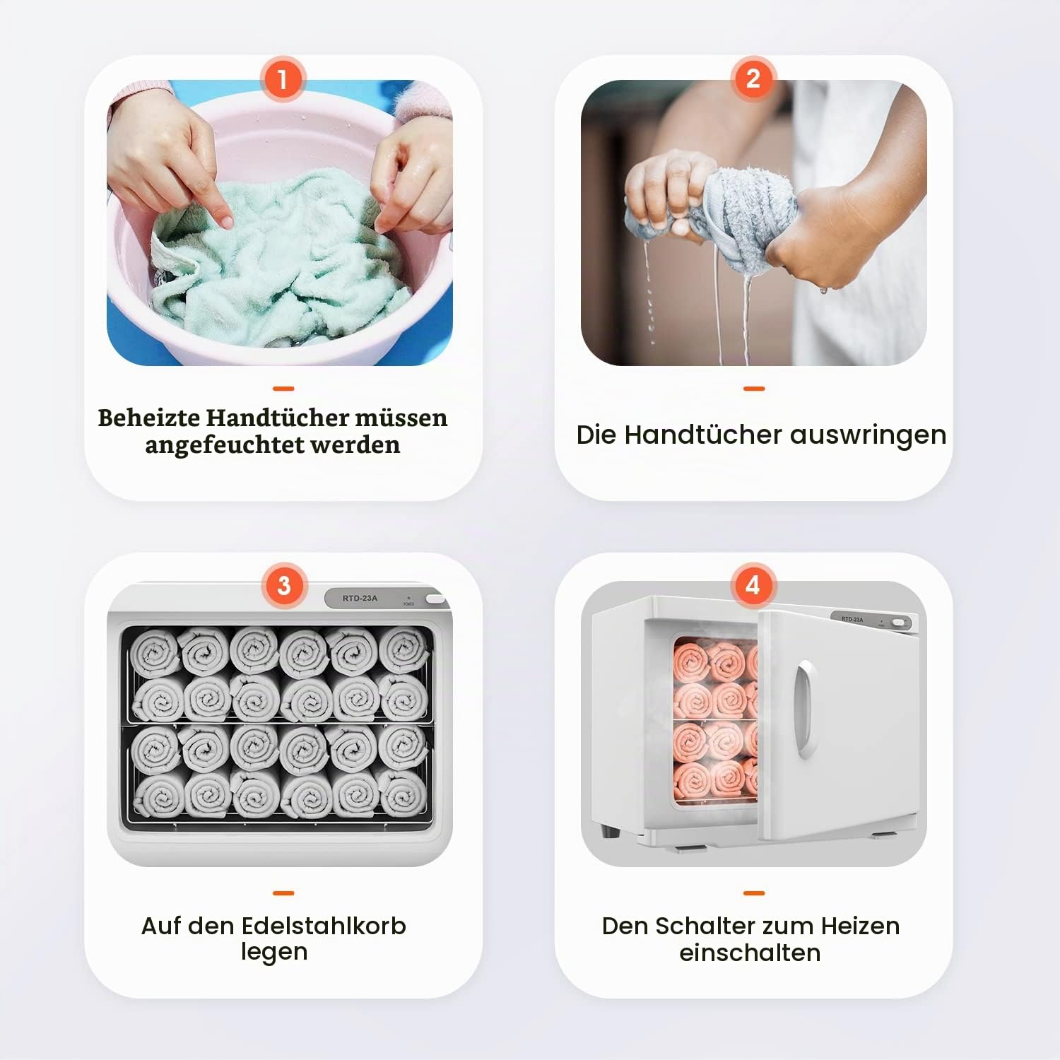 Handtuchwärmer, Handtuchheizschrank, extrem schnelle Aufheizgeschwindigkeit, einfache Bedienung, großer Fassungsvermögen Handtuchwärmer für Spa und Badezimmer (23L,Weiß)