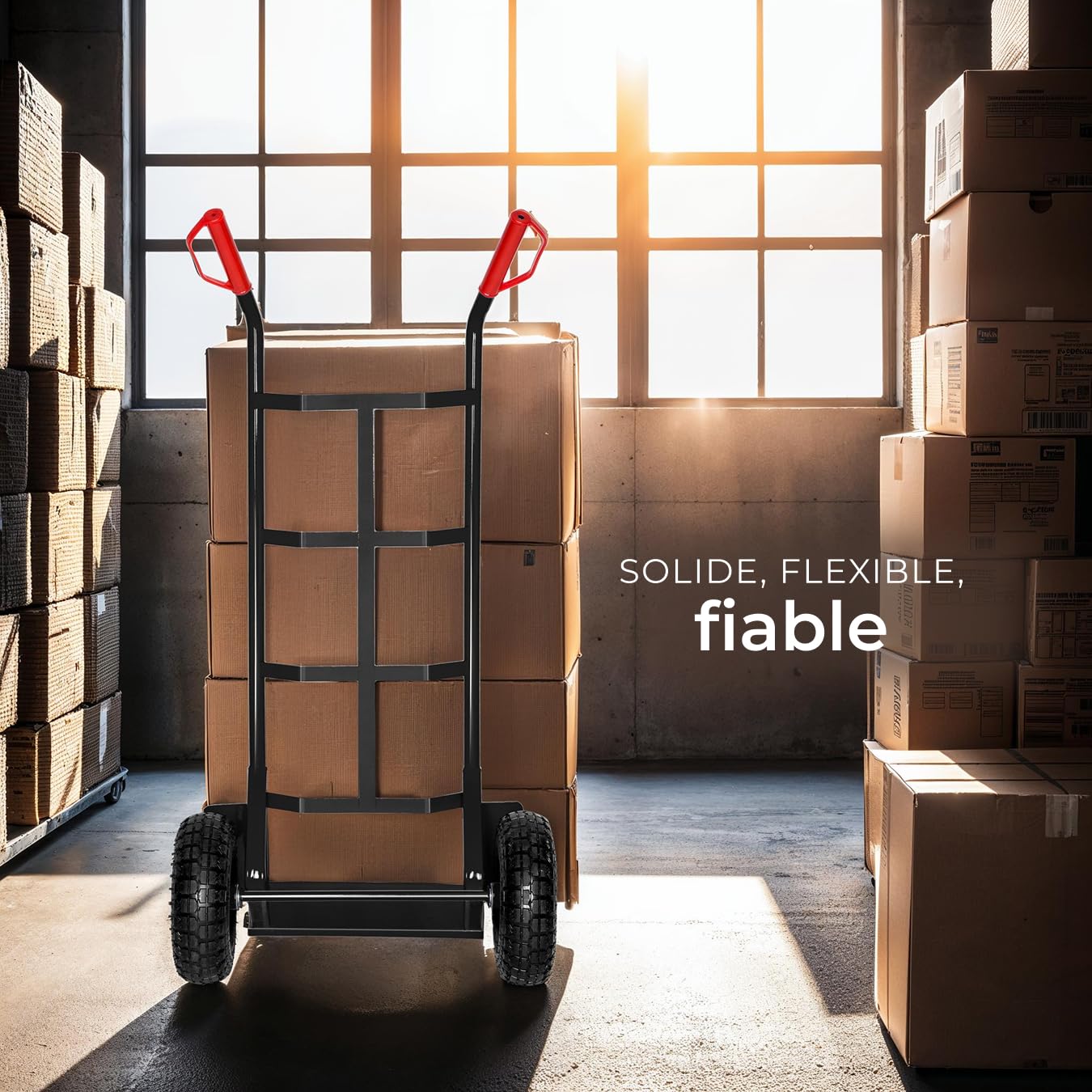 tectake® Diable Chariot de Transport Max. 200kg Pneus Tout Terrain Solides Diable demenagement escalier manutention Kit déménagement pour Maison Bureau Salon Professionnel Voyages