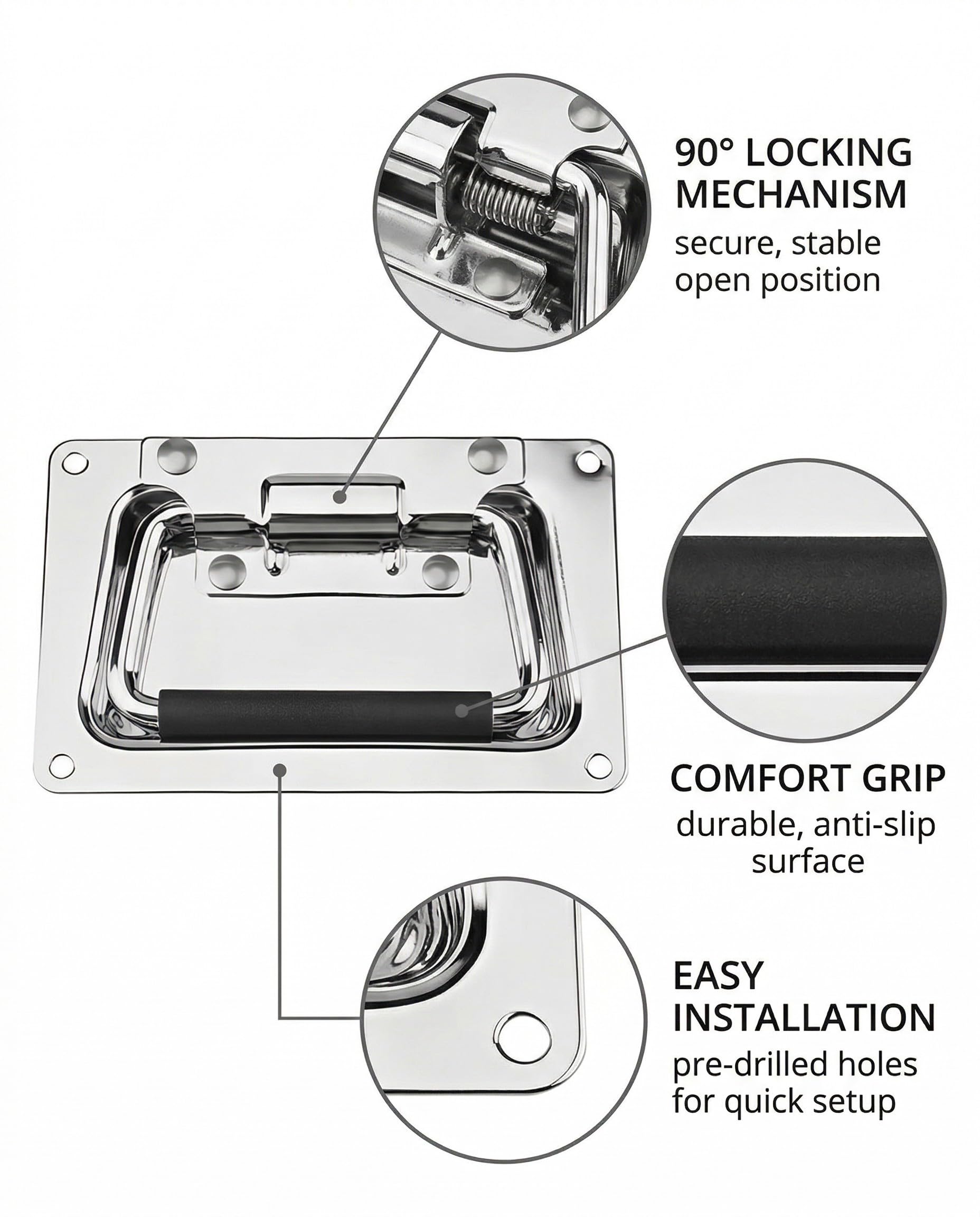 1Pcs Maniglia Boccaporto,Maniglie Marine Maniglia Nascosta Acciaio Inox Maniglia di Tiro Maniglia Sollevamento,Maniglia Multiuso,per Boccaporto Marinaio Armadietto Yacht