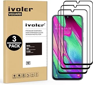 VGUARD [3 Unidades Protector de Pantalla para Samsung Galaxy A40, [Cobertura Completa] Cristal Vidrio Templado Premium, [Dureza 9H] [Anti-Ara?azos] [Sin Burbujas]