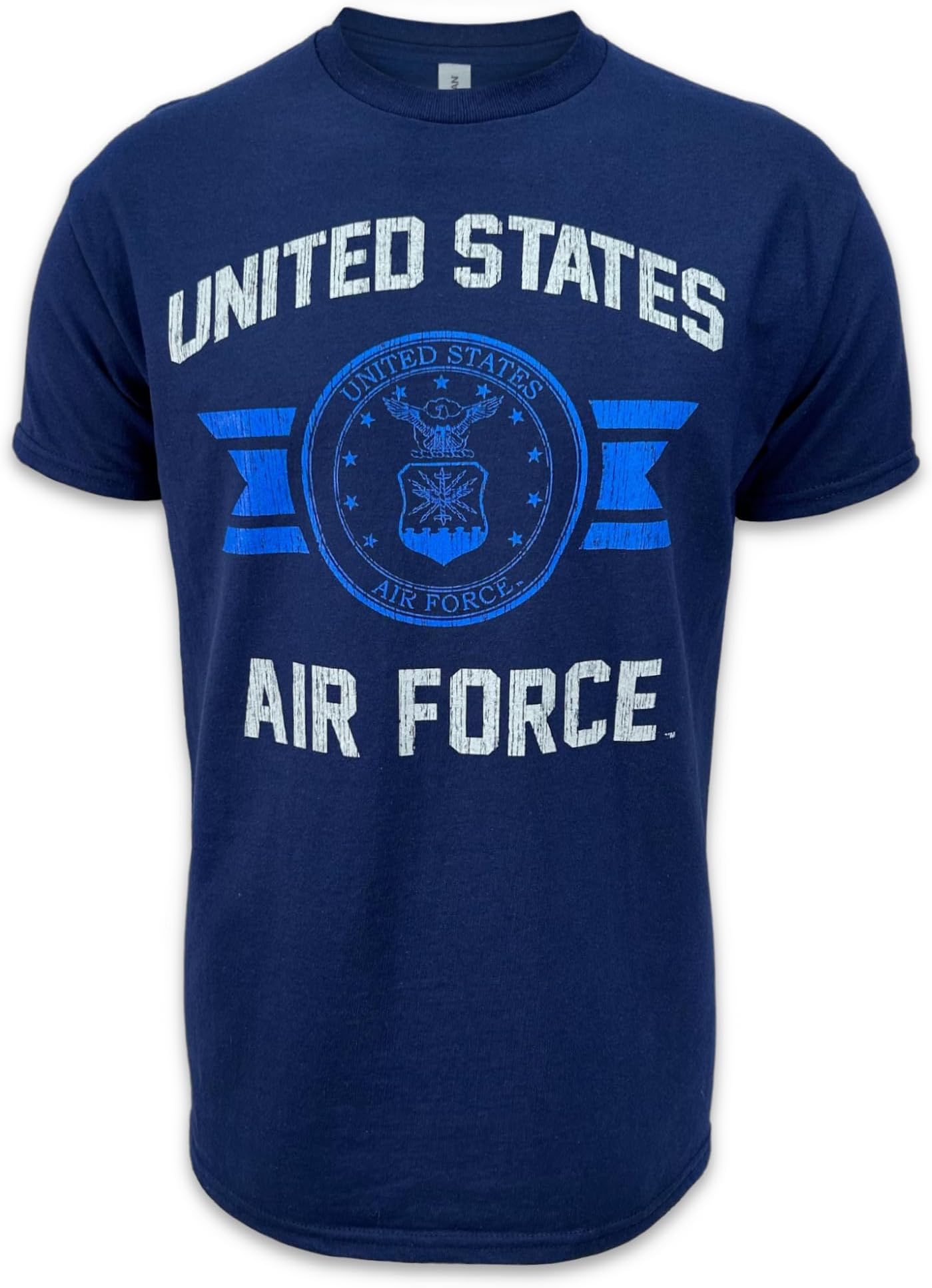Armed Forces Gear Men's US Air Force Vintage Seal T-Shirt - Official Licensed US Air Force Shirts for Men (Navy)