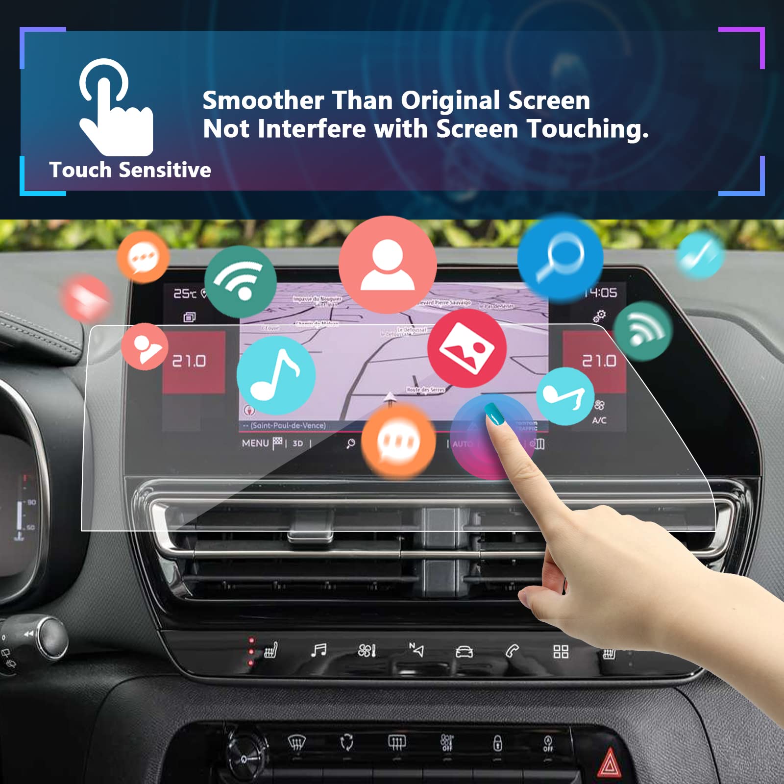 Pellicola Protettiva Vetro Temperato 9H Per Citroen C3 Aircross 2022 - 9 Pollici, Anti-Graffio - Foto 10