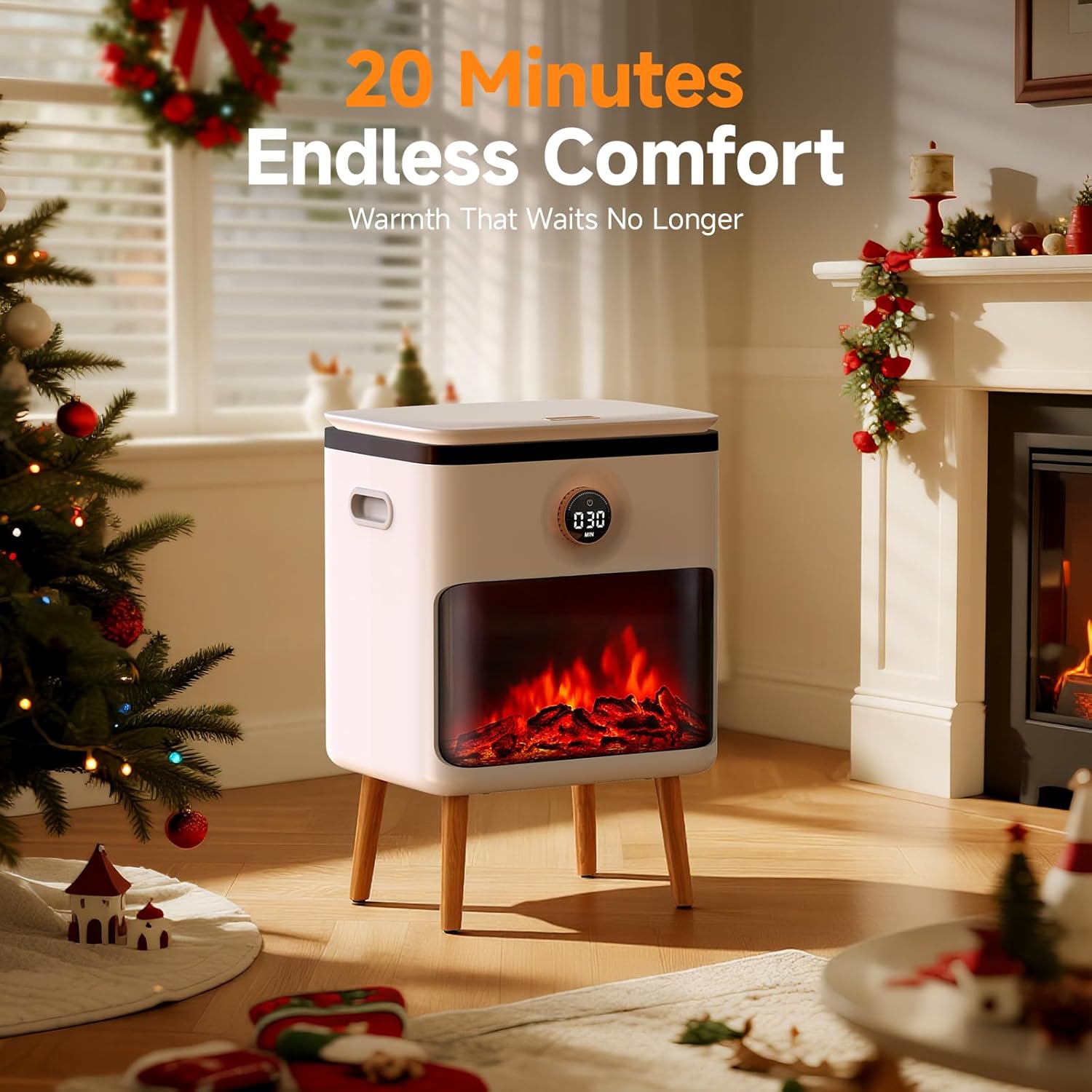 FEPPO Towel Warmer, Large Capacity Luxury Towel Warmers for Bathroom with Realistic Hearth Flame Effect, Timer, LED Display, Ideal Bathroom Accessories - Fits 2 large Towels, Bathrobes, Blankets, PJ's