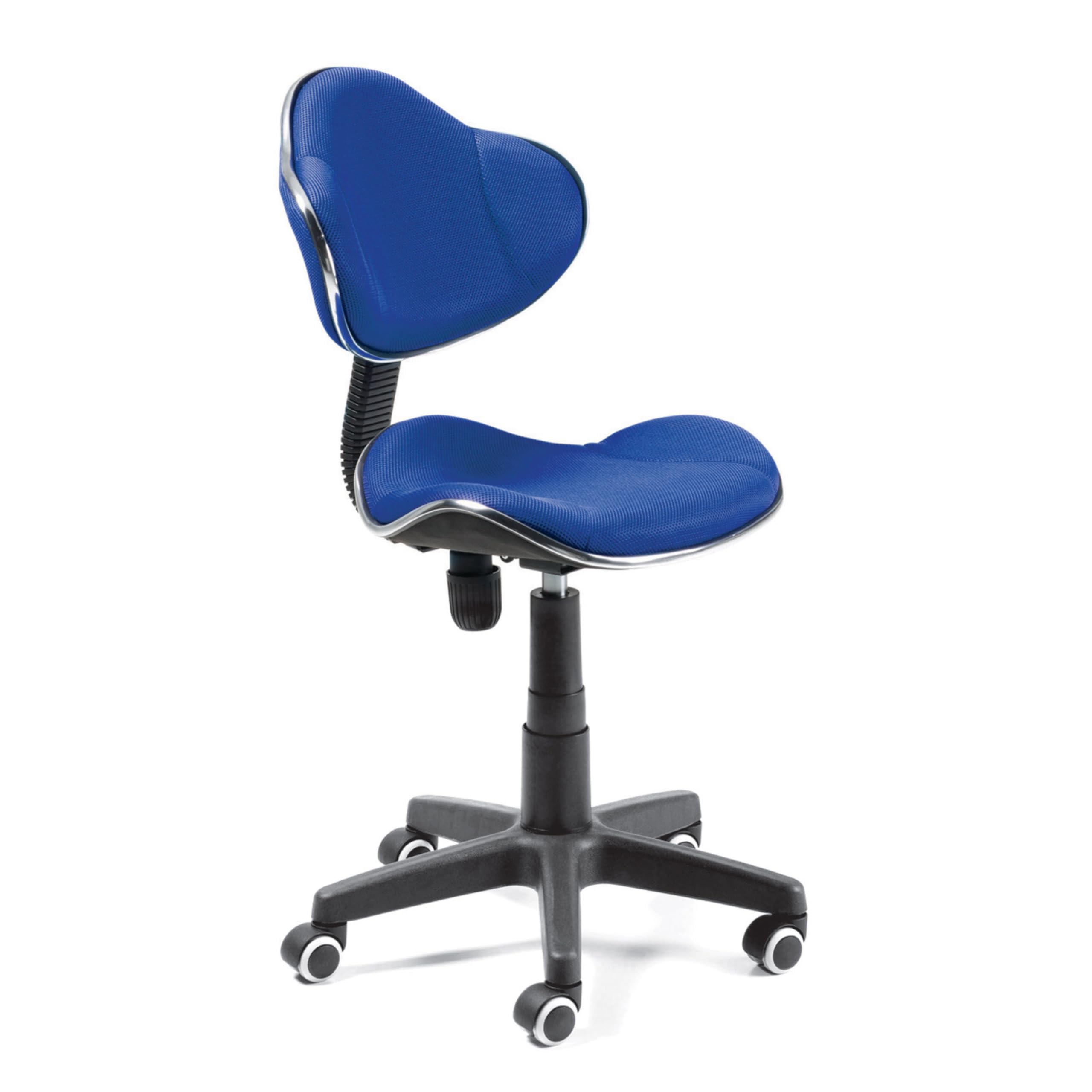 duehome | Silla de Escritorio, Silla de Estudio, Silla Juvenil, Acabado en Tejido Transpirable, Color Azul, Modelo Bambola, Medidas: 53 cm (Ancho) x 53 cm (Fondo) x 82-94 cm (Alto)