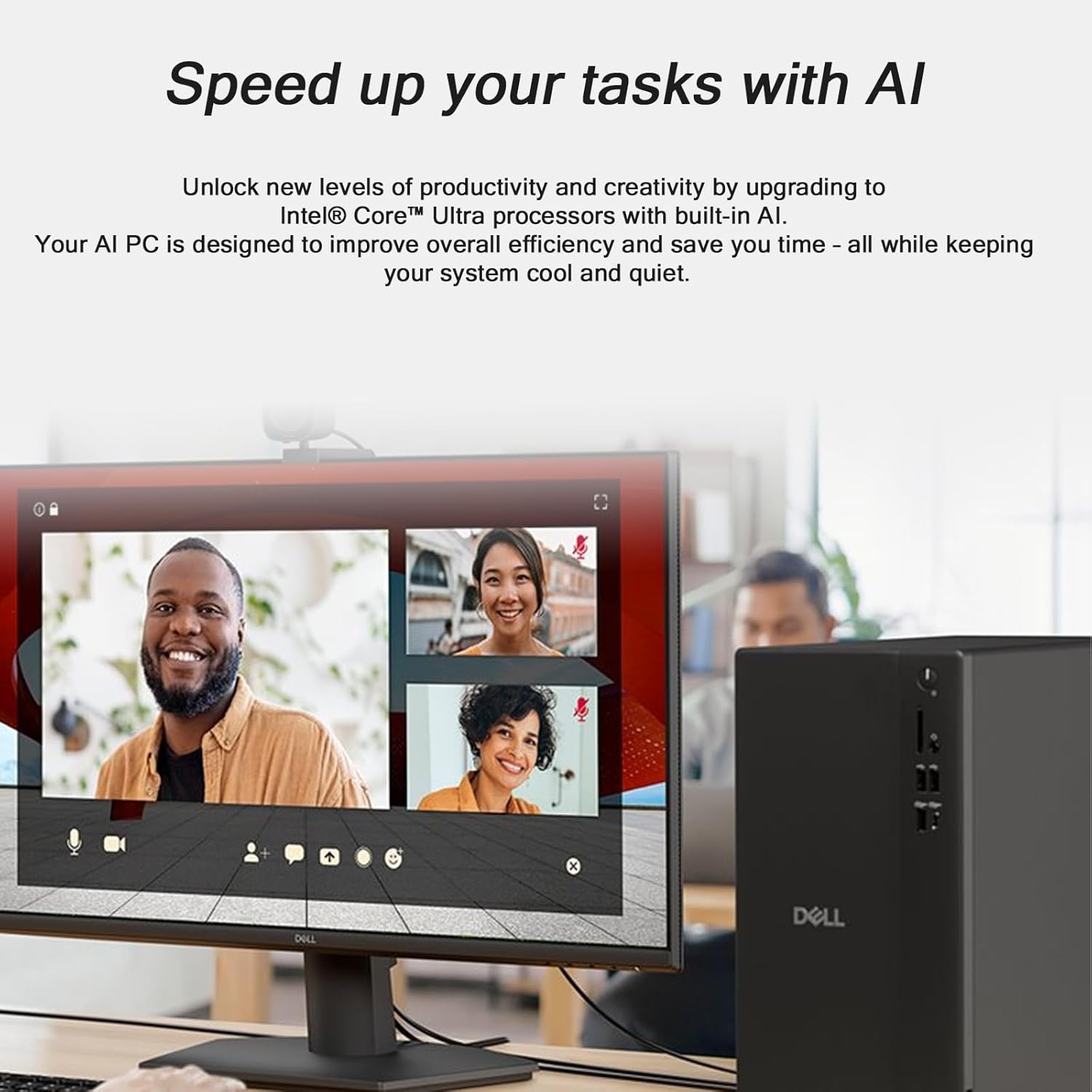 Dell Slim Tower Desktop Computer ECT1250 - Intel 10-Core Ultra 5-225, 32GB DDR5 RAM, 1TB SSD, Supports Multiple Monitors, Intel UHD Graphics, Win 11 Pro, Wifi6, Wired Keyboard and Mouse - Image 3