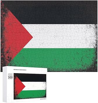 Palestine Flag Vintage Puzzle for Adults Wooden Jigsaw Puzzles for Wall Art
