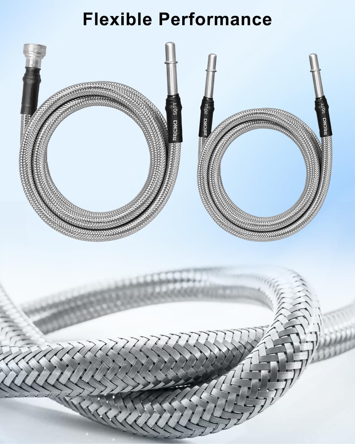 819-846 Stainless Steel Fuel Line Kit Compatible with Chevy Silverado 2004-2010 GMC Sierra 2004-2010, Stainless Steel Flexible Braided Fuel Line Replace 15237136 15946200