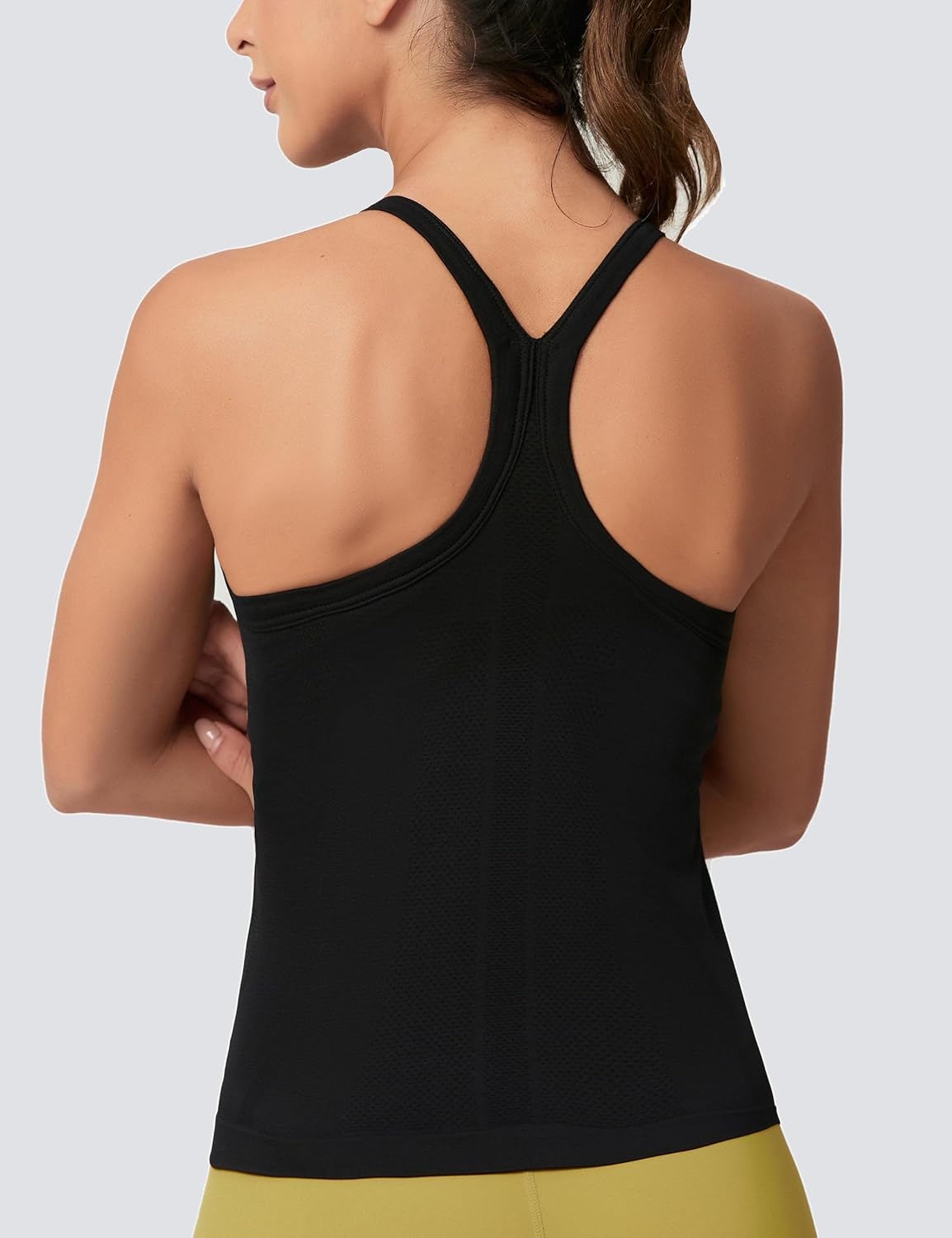 MathCat Workout Tank Tops for Women with Built in Bra, Sleeveless Gym Tops Seamless Racerback Athletic Yoga Shirts 2 Pack - Image 3