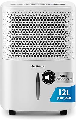 Pro Breeze Déshumidificateur 12L Silencieux