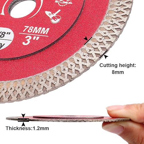 Miniatura 3 de Casaverde 2 unidslote 3 pulgadas 3.071 in diamante porcelana hojas de sierra hoja de azulejos con 38 "eje para cortar baldosas de cerámica, azulejos