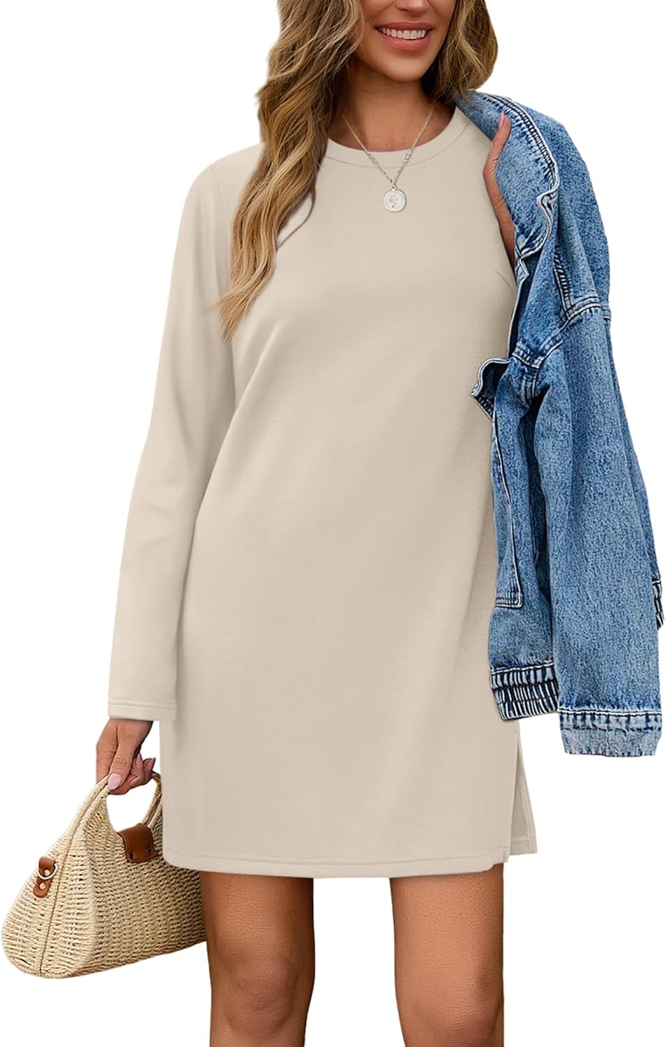 SAMPEEL Dresses for Women 2025 Casual Long Sleeve Cozy Tshirt Dress Fashion Fall Outfits - Image 2