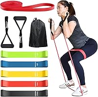 Vista 1 de Exercise Resistance Bands Set for 6 Natural Latex Workout Bands with Handles for Working Out Suitable for Pilates, Stretching, Physical Therapy