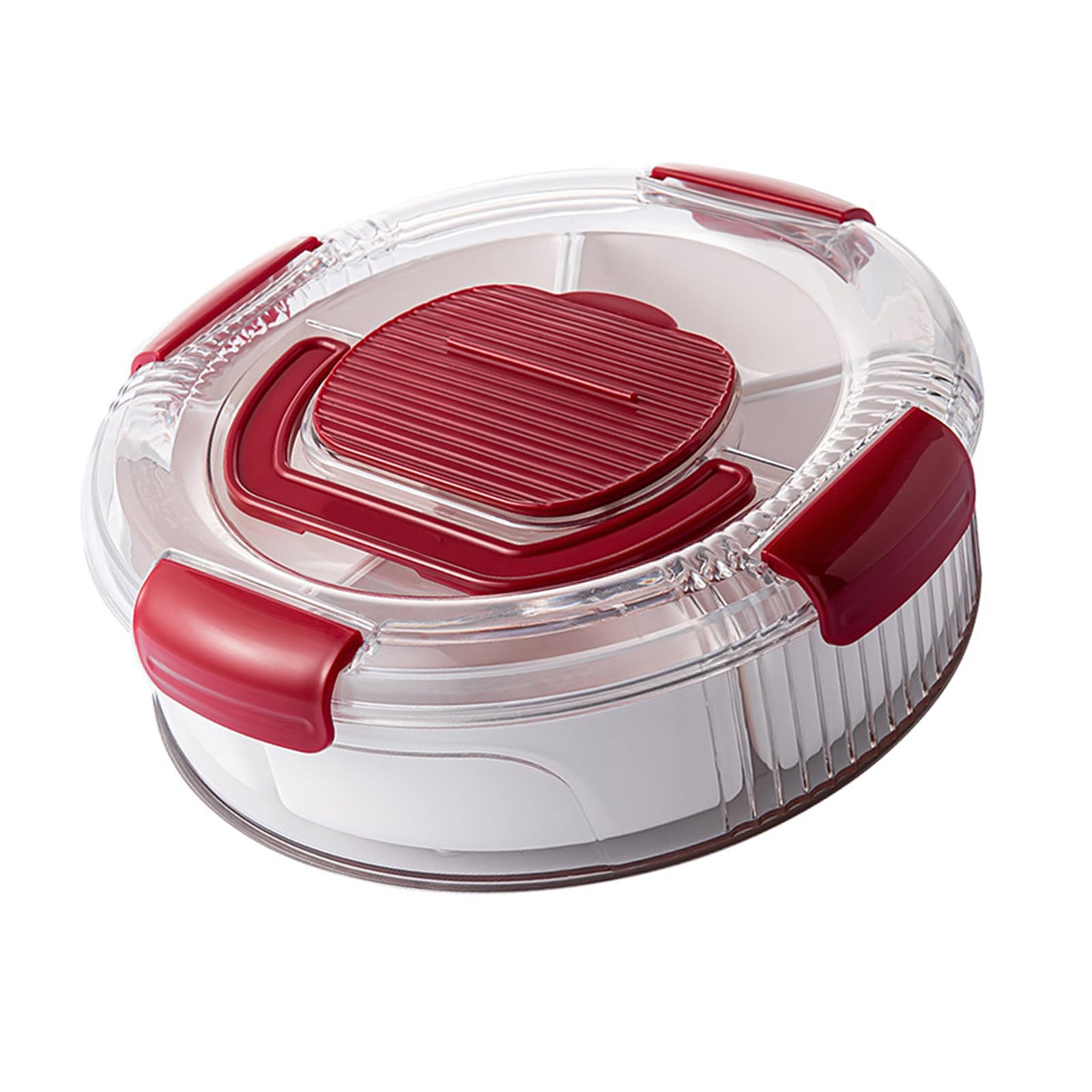 Rotating Candy with Divided Compartments and Handle Snacks Box Organizers Serving Tray for Parties Candy Container Rotating Fruit Tray