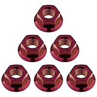 Vista 6 de Titanium DIN6923 M5 M6 M8 M10 M12 M14 M16 - Juego de 6 tuercas hexagonales (paso M8, 0.069 pulgadas, dorado)