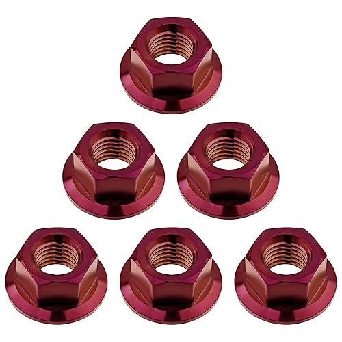 Miniatura 6 de Titanium DIN6923 M5 M6 M8 M10 M12 M14 M16 - Juego de 6 tuercas hexagonales (paso M8, 0.069 pulgadas, dorado)